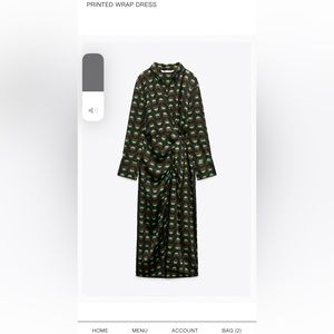 Zara printed wrap midi dress